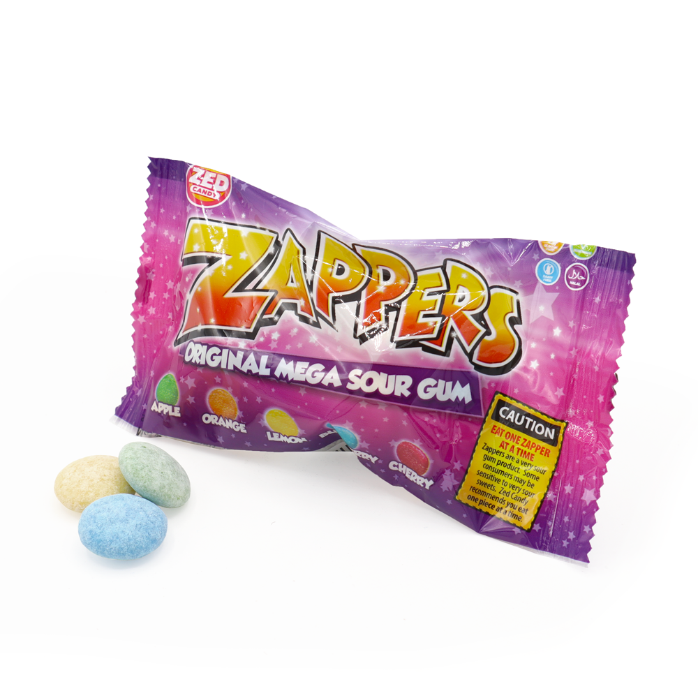Zed Candy Zappers Original Mega Sour Gum 50g bag