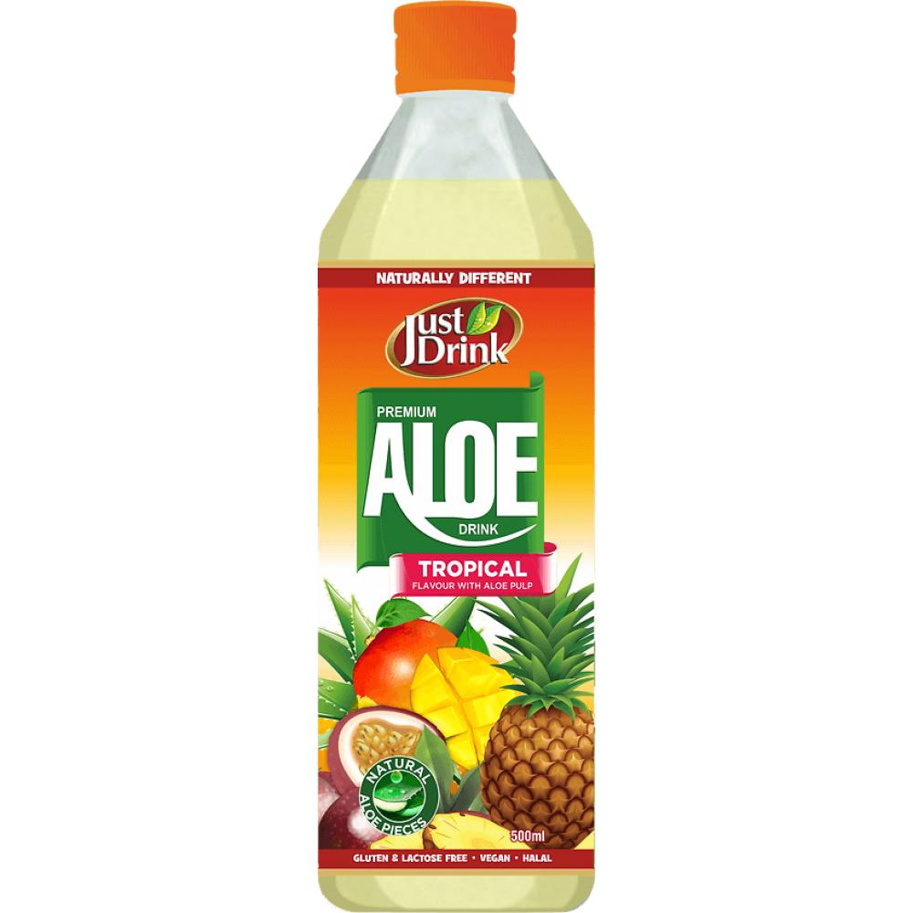 Premium Aloe Vera Drink | 12 x 500ml Bottles | Multiple Flavors with Natural Aloe Pieces Pulp