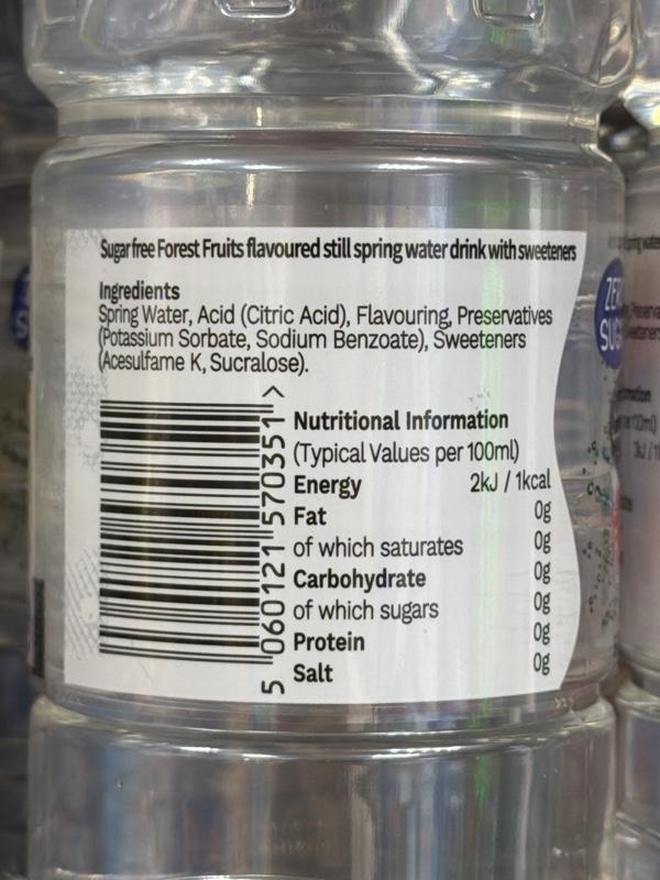 Flavoured Water x 12 Bottles | Strawberry Raspberry Fruit Flavour | Summer Essence Flavoured Still Spring Water | Zero Sugar
