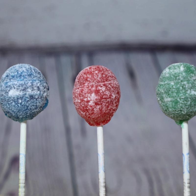 Large Sour Lollies | Sour Zoom Blue Red Green Tongue Painter Lollypop Tub | Halal Sweet Snack by Vidal | Choose between 50/25/10 pieces