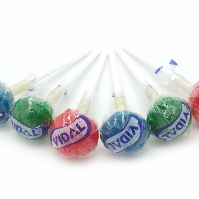 Mixed Lollies | Sour Tongue Painter Lollypop Tub | Red Green Blue Colours | Halal Sweet Snack by Vidal | Choose between 150/75/36 pieces