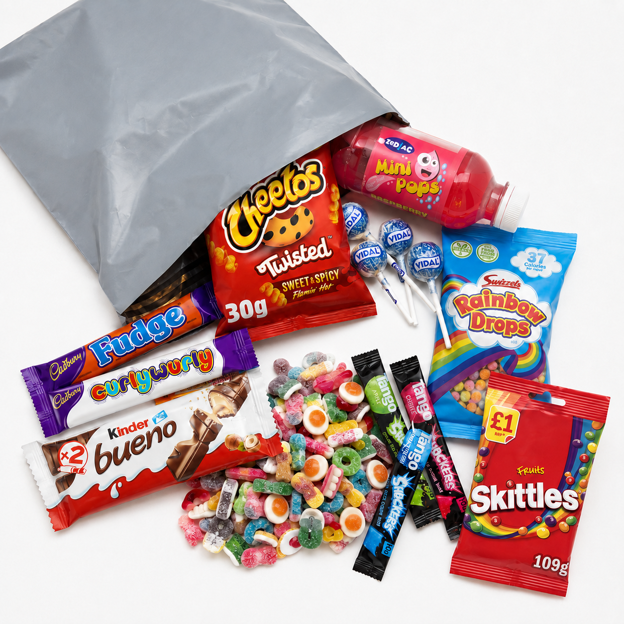 HRS Bargain Bag V3 Cheetos mixed sweets snack bag contents image