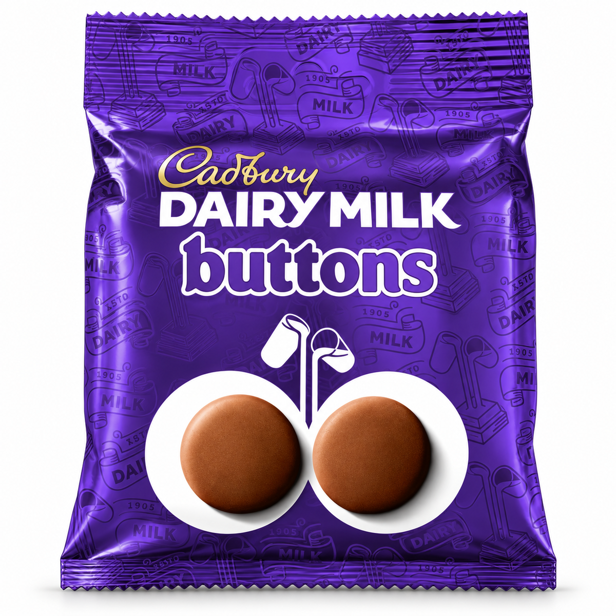 Cadbury Dairy Milk Buttons 85g PMP Bag — retail pack product image