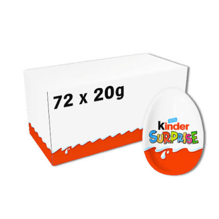 Kinder Surprise Eggs 72 eggs — wholesale case