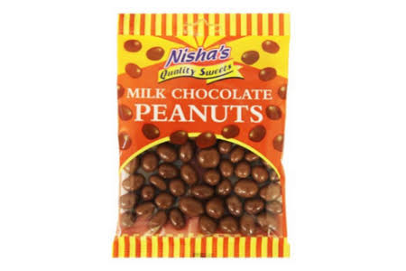 Nisha's Milk Chocolate Peanut 12 family packs — individual retail pack