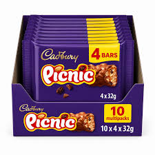 Cadbury Picnic 10 x 128g 4-Bar Multipacks — wholesale case