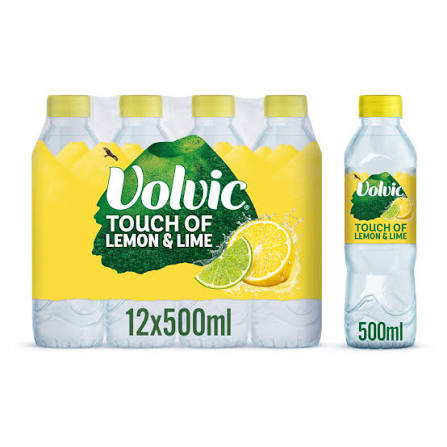 Volvic Touch of Fruit Lemon & Lime Flavoured Water - Case of 12 x 500ml — wholesale case product asset