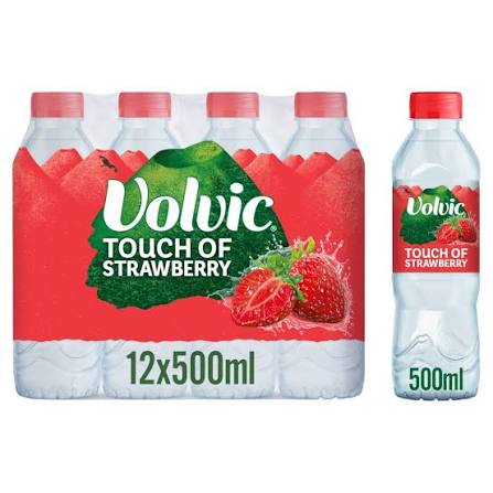 Volvic Touch of Fruit Strawberry Flavoured Water - Case of 12 x 500ml — wholesale case product asset