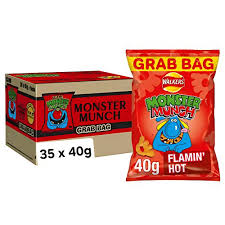 Monster Munch Flamin' Hot Crisps - Box of 35 x 40g Bags — wholesale case product asset