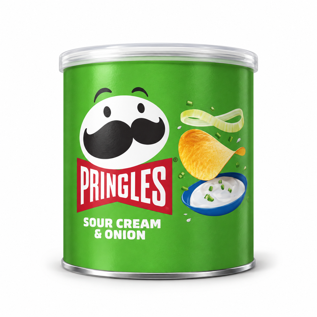 Pringles Sour Cream & Onion 12 x 40g small tubes — retail pack product image