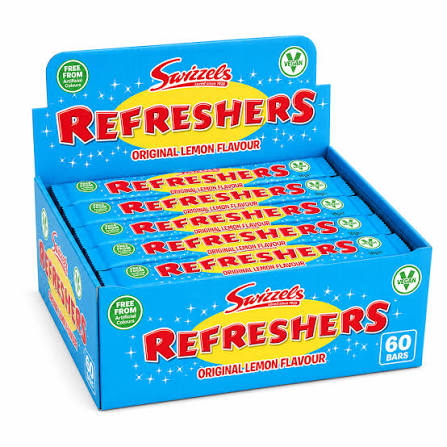 Swizzels Refreshers Original Lemon Sweets - Box of 60 x 18g Packs — wholesale case