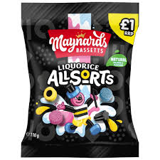 Maynards Bassetts Liquorice Allsorts Sweets - Box of 10 x 110g Bags — individual retail pack