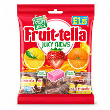 Fruit-tella Juicy Chews Vegan Sweets - Box of 12 x 135g Bags — individual retail pack