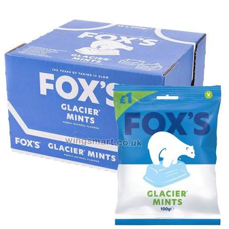 Fox's Glacier Mints Sweets - Box of 12 x 100g Packs — wholesale case