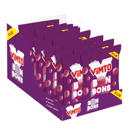 Vimto Bon Bons Sweets - Box of 12 x 120g Bags — wholesale case