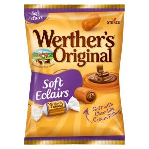 Werther's Original Soft Eclairs Sweets - Box of 12 x 100g Bags — individual retail pack