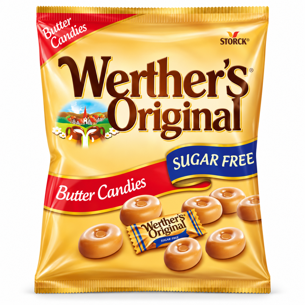 Werther's Original Sugar Free Butter Candies 12 x 65g £1.25 PMP — product image