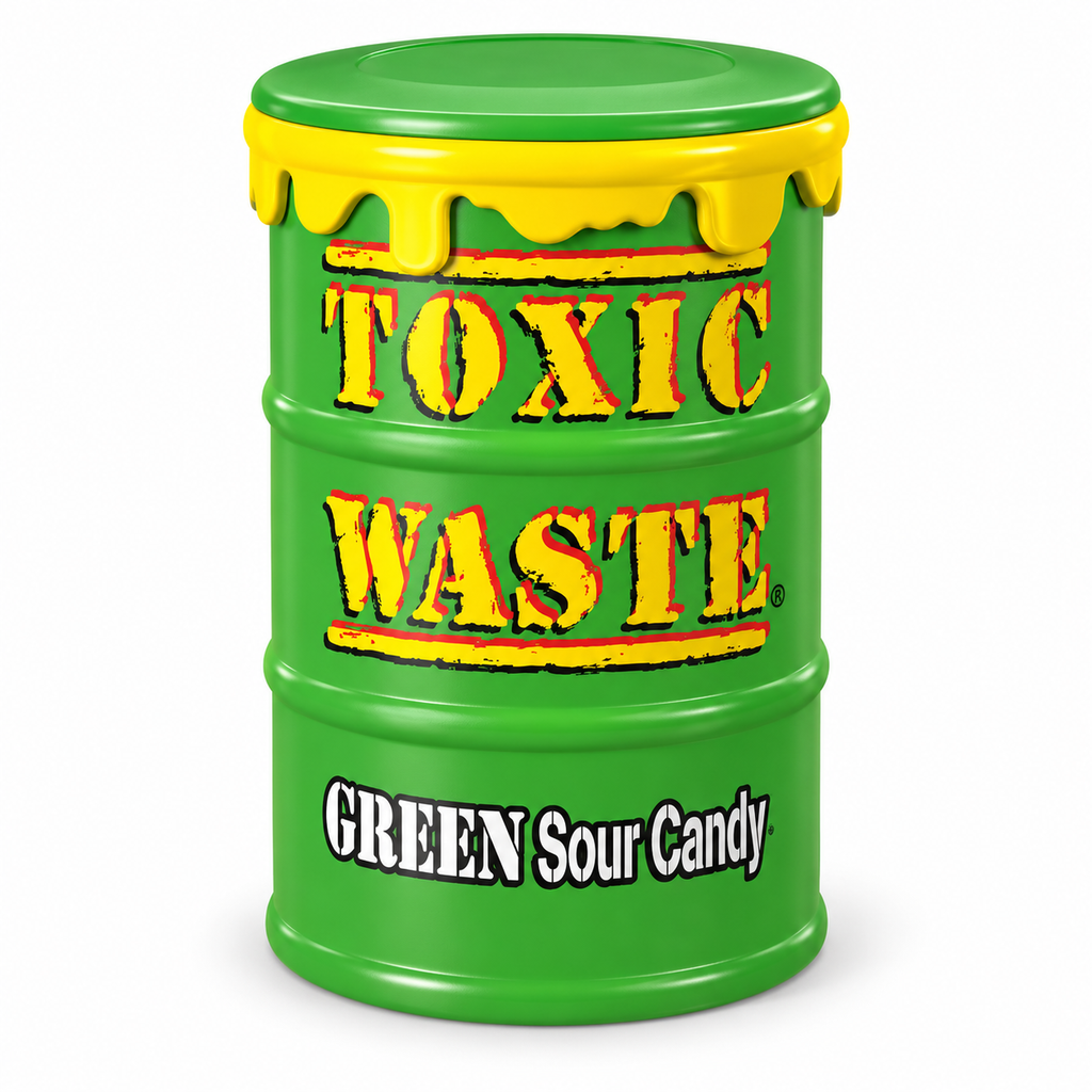 Toxic Waste Green Sour Candy Drums 12 x 42g drums — product image