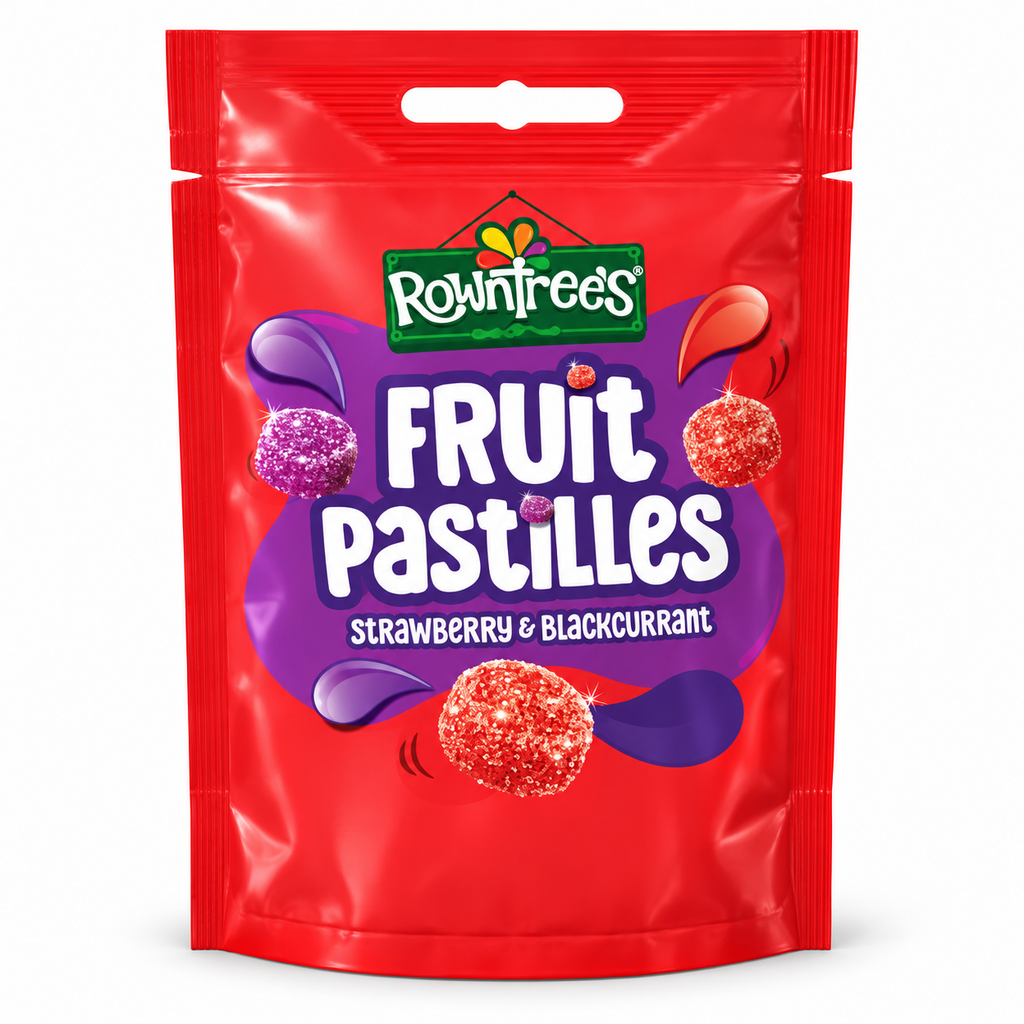Rowntree's Fruit Pastilles Strawberry & Blackcurrant 10 x 143g pouch bags — product image