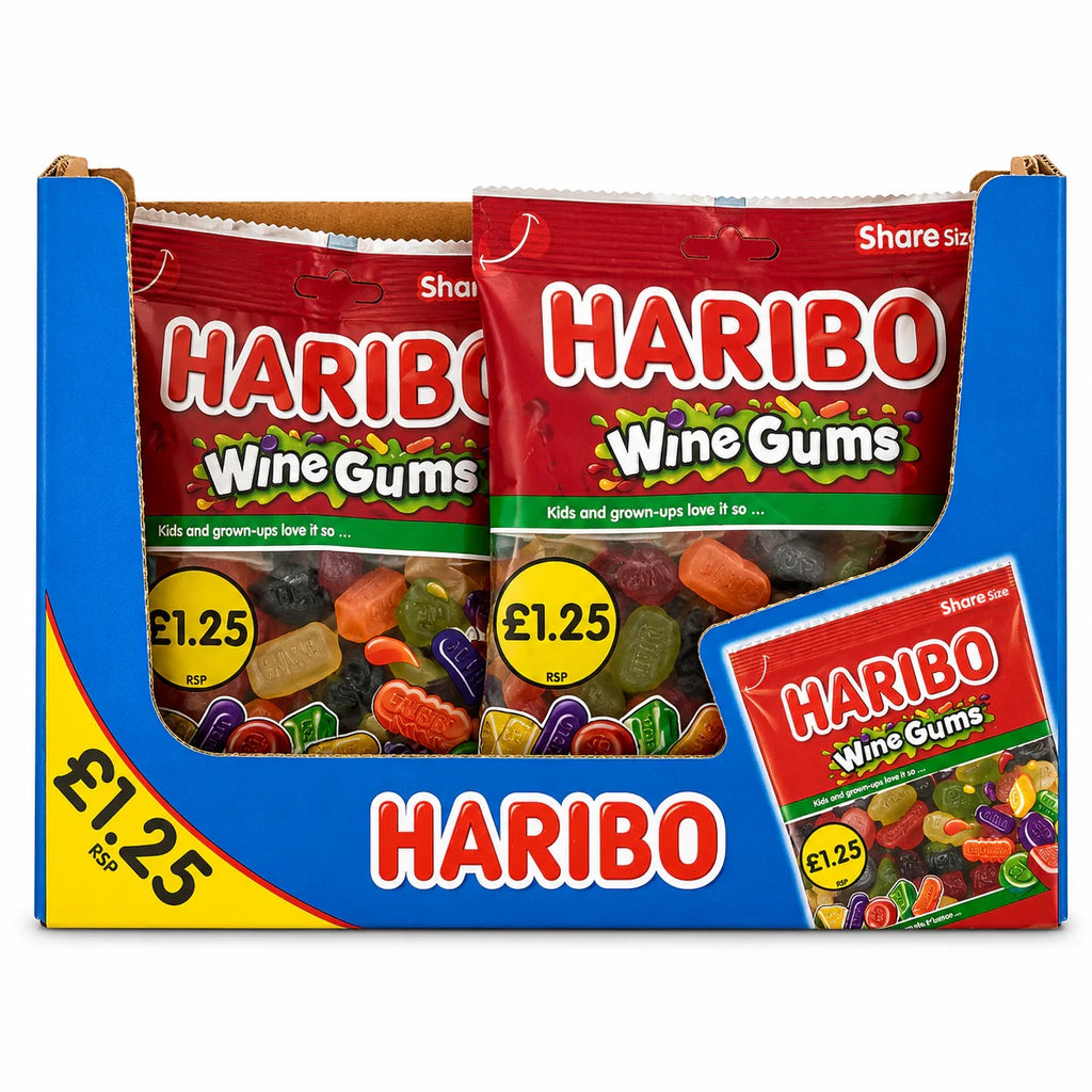 Haribo Wine Gums Fruit Sweets Bags - 12 Pack x 140g product image