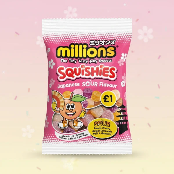 Millions Squishies Japanese Sour Flavour 100g bag