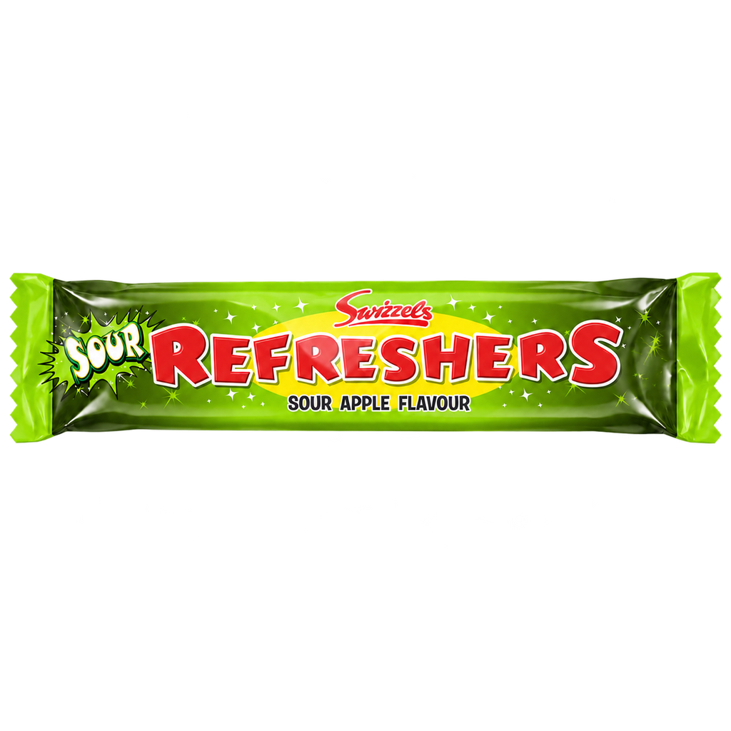 Refreshers Sour Apple Chew Bars — transparent product cutout